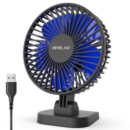 USB Desk Fan, Small but Mighty, Quiet Portable Fan for Desktop Office Table, 40Ã‚Â° Adjustment for Better Cooling, 3 Speeds, 4.9 ft Cord RT