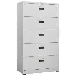 Filing Cabinet Light Gray 35.4"x18.1"x64.6" Steel