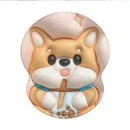 Silicone Wrist Protector Mouse Pad Advertising Mouse Pad 3D Creative Wrist Rest Hand Rest Cartoon Cute Corgi