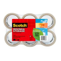 Scotch Greener Packaging Tape, 1.88" x 49.2 yd., Clear, 6 Rolls