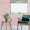 Wall Calendar 2023.7-2024.12 With18 Months,July 2023-December 2024,13.''x10'' Twin-Wire Binding+Hanging Hook +Ruled Blocks,Countdown Design Floral Cal