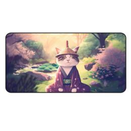 Meditating Zen Cat Large Mouse Pad