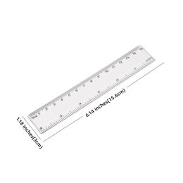 1pc Simple Transparent Ruler Size 6.14*1.18in