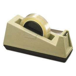 Scotch C-25 Heavy-Duty Weighted Desktop Tape Dispenser, 3" Core, Plastic, Putty/brown