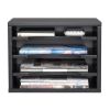 Desk File Sorter Organizer, Document Letter Mail Tray Sorter with 4 Adjustable Shelves Home Office, Black RT