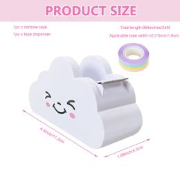 1 Set Stationery Masking Tape Cutter With Tape Washi Tape Storage Organizer Cutter Office Tape Dispenser Office Supplies