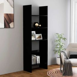 Book Cabinet Black 23.6"x13.8"x70.9" Engineered Wood