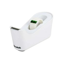 Scotch Tape Dispenser Includes Tape, White, .75 in x 350 in, 1 Dispenser