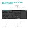 Rii K18+  Wireless 3-LED Color Backlit Multimedia Keyboard with Multi-Touch Big Size Trackpad,Rechargable Keyboard for Android TV Box,PC,Smart TV,Xbox