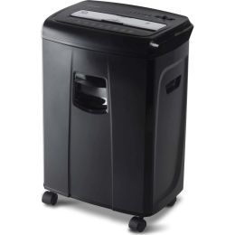 12-sheet cross-cut paper and credit card shredder with pull-out basket