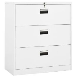 Filing Cabinet White 35.4"x18.1"x40.6" Steel