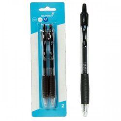 Retractable 0.7mm Gel Pens, Black (2pk) (pack of 24)