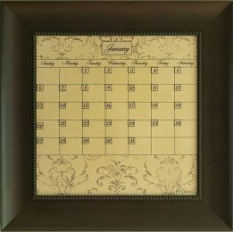 Dry Erase Calendar Board Framed Brown Small Mocha Home Decoration and Office Organization