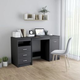 Desk Gray 55.1"x19.7"x29.9" Engineered Wood