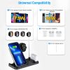 4 In 1 Wireless Charger Foldable Fast Charging Station Stand Dock Fit for iWatch Apple Pencil Airpod 1/2/3/Pro iPhone 13 12 11 Pro Samsung S22 S21 Qi-