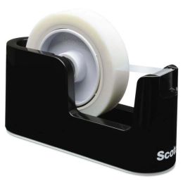 Scotch Heavy Duty Weighted Desktop Tape Dispenser, 1"/3" Core, Plastic, Black