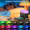 3 in 1 Wireless Charger Fast Charging Station Dock with Alarm Clock and Dimmable Colorful Night Light Fit for iPhone 14/13/12/11/Pro Max/iWatch/AirPod