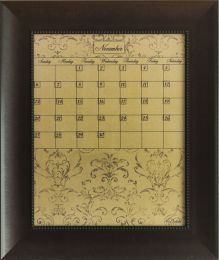 Dry Erase Calendar Board Framed Brown Medium Mocha Home Organization, Office Organization