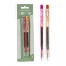 Eco Retractable Gel Pen, Pink/orange (2pk) (pack of 24)