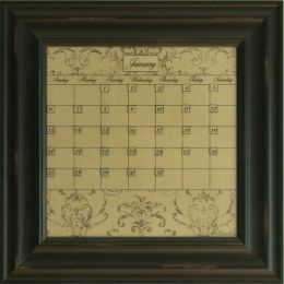 Dry Erase Calendar Board Framed Black Small Mocha Home Decoration Office Organization