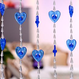 Household Plastic Crystal Acrylic Door Chain Decoration (Option: Transparent blue-100x190)