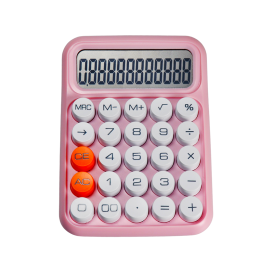 Flexible Keyboard Calculator Office 12-digit Mechanical Calculator Cute Candy Color Calculator (Color: pink)