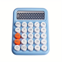 Flexible Keyboard Calculator Office 12-digit Mechanical Calculator Cute Candy Color Calculator (Color: Blue)