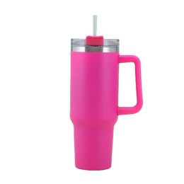 30OZ Straw Coffee Insulation Cup With Handle Portable Car Stainless Steel Water Bottle LargeCapacity Travel BPA Free Thermal Mug (Capacity: 1PC)