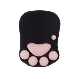 1pc Silicone Wrist Cat Claw Mouse Pad (Color: Grey & Pink)