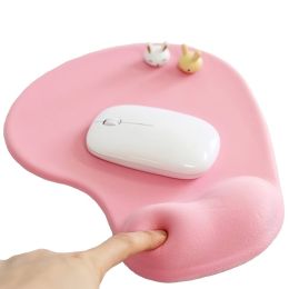 Office Mousepad With Gel Wrist Support Ergonomic Gaming Desktop Mouse Pad Wrist Rest For Laptop Computer (Color: pink)