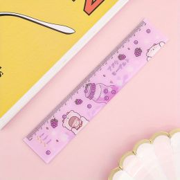 Cartoon Acrylic Ruler Student Office Drawing Measuring Ruler Color Cute 7.87inch Ruler Daily Office Supplies (Color: Purple)