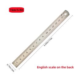 1pc Stainless Steel Ruler, 6 8 12 20Inch, Steel Ruler With Inch And Metric, Machinist Ruler, Metric Ruler, Imperial Ruler, For School, Office, Home, E (size: 5.9in)