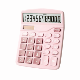 1pc Standard Function Calculator 12 -Bit Solar Dual Power Supply Calculator, With Large LCD Display (Items: Large-screen, Color: pink)