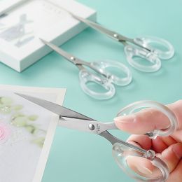 Transparent Handle Office Cutting Tools New Design Exquisite Good-looking Scissors Transparent Scissors School Student Office Multi-functional Manual (Items: 4.72inch)