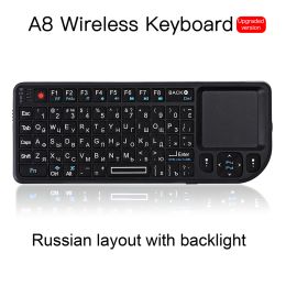 Wireless Keyboard 2.4G RF klawiatura 3 in1 Handheld With Touchpad Mouse For PC Notebook Smart TV Box ÐºÐ»Ð°Ð²Ð¸Ð°Ñ‚ÑƒÑ€Ð° Ð±ÐµÑÐ¿Ñ€Ð¾Ð²Ð¾Ð´Ð½Ñ (Axis Body: English, Color: White Backlighting)