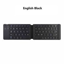 Light-Handy Mini Wireless Bluetooth Folding Keyboard; Foldable Wireless Keypad for IOS/Android/Windows ipad Tablet phone (Ships From: China, Color: English Black B05)