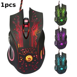 3200DPI LED Backlit Professional 6D USB Wired Gaming Game Mouse Computer PC Game Mice Laptop Pro Gamer Mice for PC Laptop (Ships From: China, Color: A 1pcs)