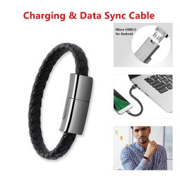 Bracelet Charger USB Charging Cable Data Charging Cord For IPhone14 13 Max USB C Cable For Phone Micro Cable (Color: White 20cm)