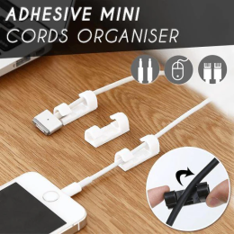 Cable Organizer Clips Cable Management Desktop & Workstation ABS Wire Manager Cord Holder USB Charging Data Line Bobbin Winder (Color: White L)