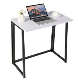 Mini Fortable Bed Room Computer Desk Study Writing Workstation (Color: White)