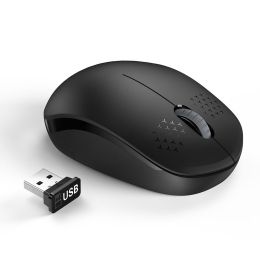 2.4G Wireless Mouse for Laptop Desktop Silent Mouses Portable Mute Mice for Notebook Mini Mouse Computer 1600 DPI Mause (Ships From: China, Color: black)