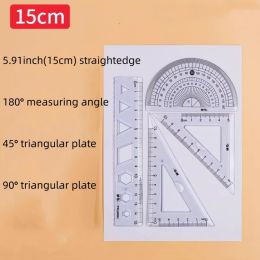 Simple And Multifunctional Drawing Learning Rulers Set Of 4pcs (Color: Blue)