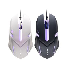 New Backlight Wired Gaming Mouse 1000 DPI RGB Light Computer Mouse Gamer Mice Ergonomic Design USB Gaming Mice For PC Laptop (Color: black)