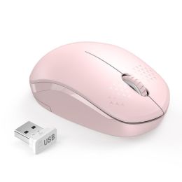 2.4G Wireless Mouse for Laptop Desktop Silent Mouses Portable Mute Mice for Notebook Mini Mouse Computer 1600 DPI Mause (Ships From: China, Color: pink)