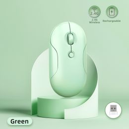 Silent Bluetooth Mouse For iPad Samsung Lenovo Android Windows iOS Tablet Macaron Wireless Mouse For Laptop Notebook Computer (Color: Wireless Green)