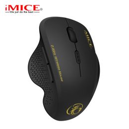 Ergonomic Mouse Wireless Mouse Computer Mouse For PC Laptop 2.4Ghz USB Mini Mause 1600 DPI 6 buttons Optical Mice (Ships From: China, Color: Black Mouse)