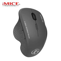 Ergonomic Mouse Wireless Mouse Computer Mouse For PC Laptop 2.4Ghz USB Mini Mause 1600 DPI 6 buttons Optical Mice (Ships From: China, Color: Gray Mouse)