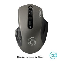 USB 3.0 Receiver Wireless Mouse 2.4G Silent Mouse 4 Buttons 2000DPI Optical Computer Mouse Ergonomic Mice For Laptop PC (Color: Grey Sound)