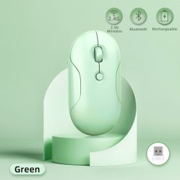 Silent Bluetooth Mouse For iPad Samsung Lenovo Android Windows iOS Tablet Macaron Wireless Mouse For Laptop Notebook Computer (Color: Bluetooth green)