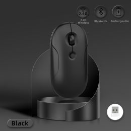 Silent Bluetooth Mouse For iPad Samsung Lenovo Android Windows iOS Tablet Macaron Wireless Mouse For Laptop Notebook Computer (Color: Bluetooth black)